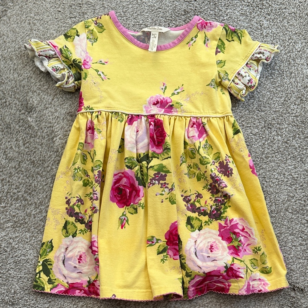 Matilda Jane Floral Yellow and Pink Kids Dress